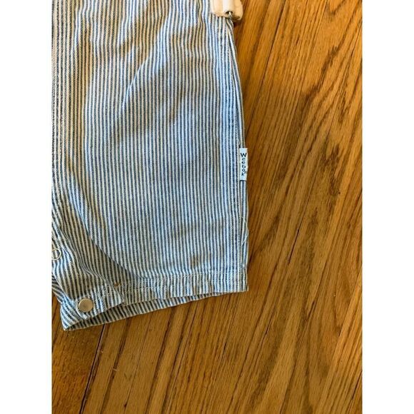 VTG Y2K Weebok Bib Overall Short Conductor Toddler 18M Blue/White Railroad 90s - Picture 6 of 12